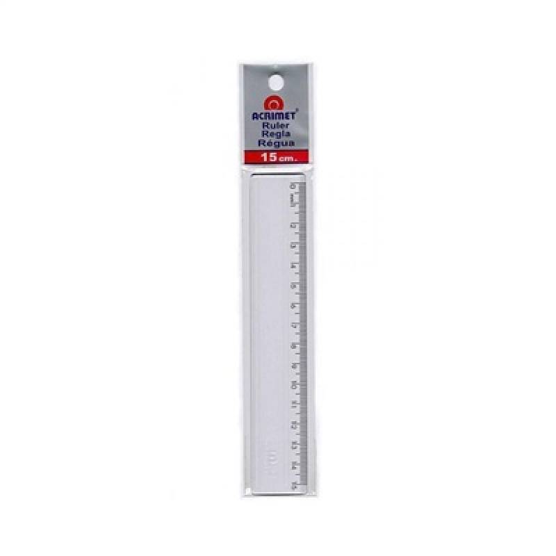 RÉGUA 15cm PLÁSTICA TRANSPARENTE - ACRIMET ACRIMET