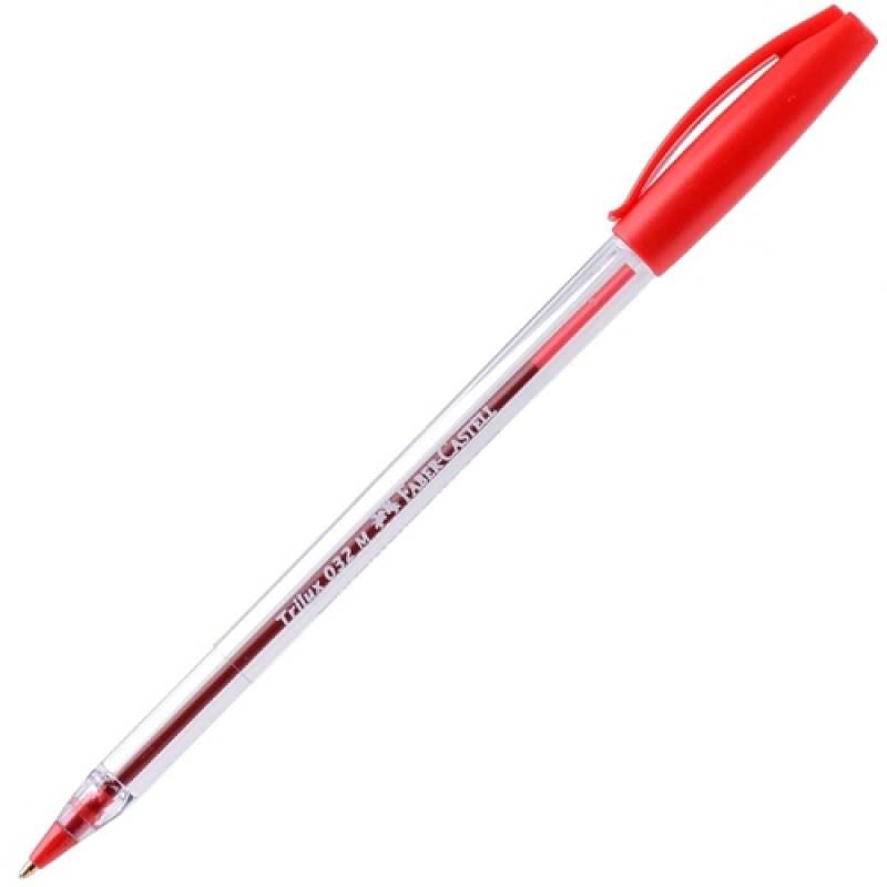 CANETA ESFEROGRÁFICA TRILUX 032 MEDIUM VERMELHA - FABER CASTELL FABER CASTELL