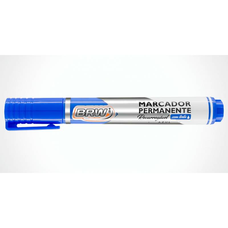 MARCADOR PERMANENTE RECARREGÁVEL AZUL - BRW BRW