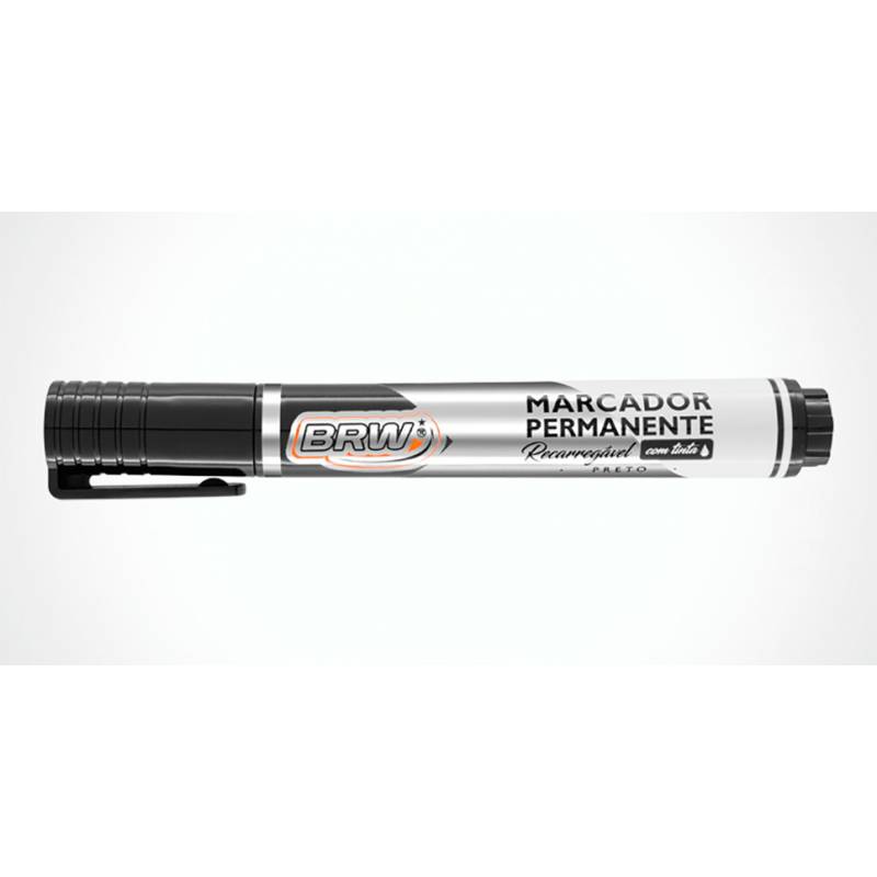 MARCADOR PERMANENTE RECARREGÁVEL PRETO - BRW BRW