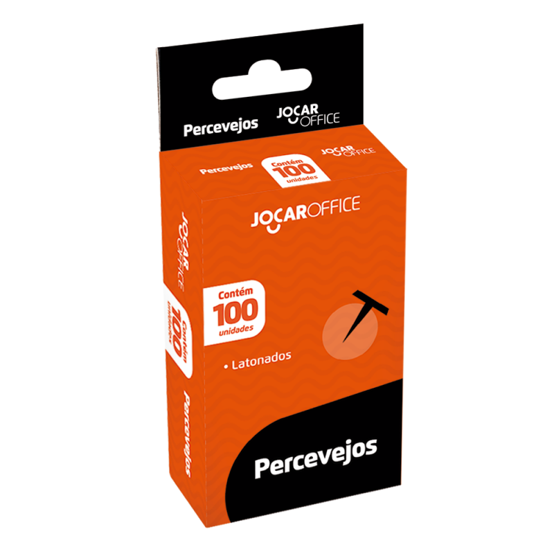 PERCEVEJO LATONADO CX. C/ 100 Unid. DOURADO - JOCAR OFFICE JOCAR OFFICE