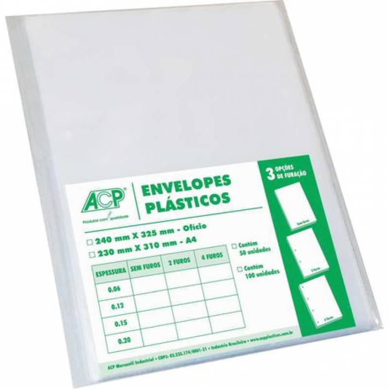 ENVELOPE PLÁSTICO 240x325mm S/ FURO FINO C/ 10 Unid. - ACP ACP