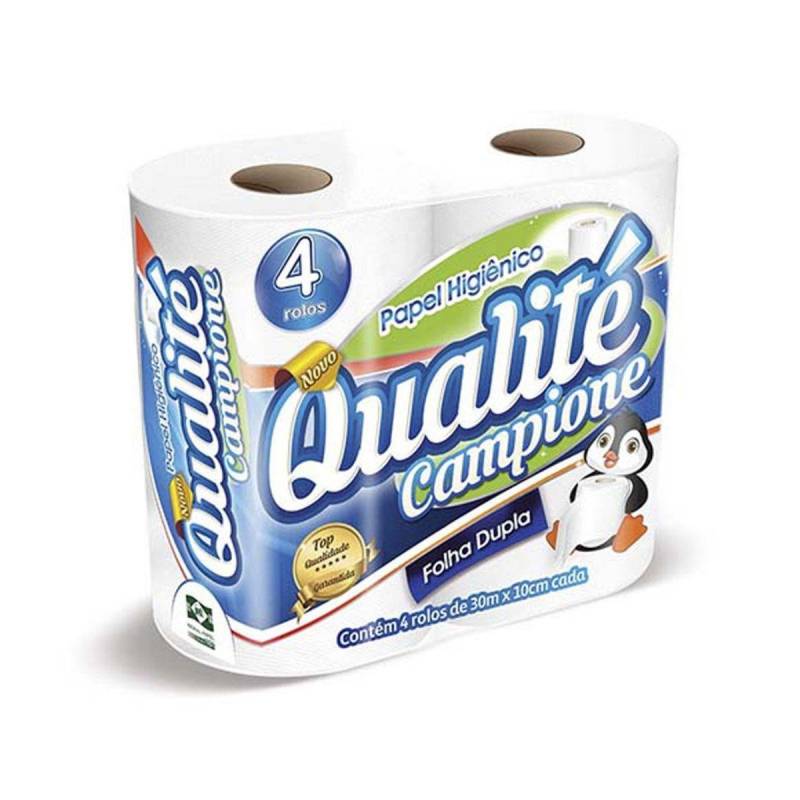 PAPEL HIGIÊNICO FOLHA DUPLA NEUTRO 30m C/ 4 Rolos QUALITÉ Ip IPEL