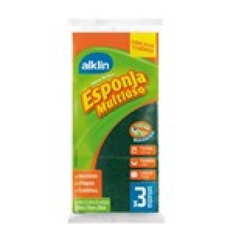 ESPONJA MULTIUSO DUPLA FACE c/ 3 Unid. ALKLIN ALKLIN