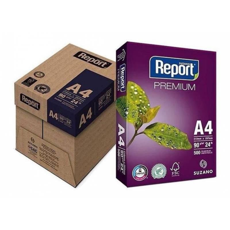 PAPEL A4 210mm X 297mm 90g 500Fls REPORT PREMIUM SUZANO SUZANO