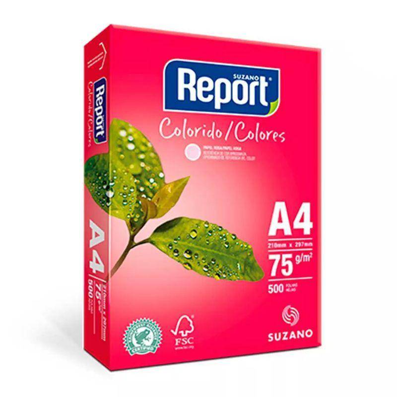 PAPEL A4 210mmX297mm 75g 500fls ROSA REPORT - SUZANO SUZANO