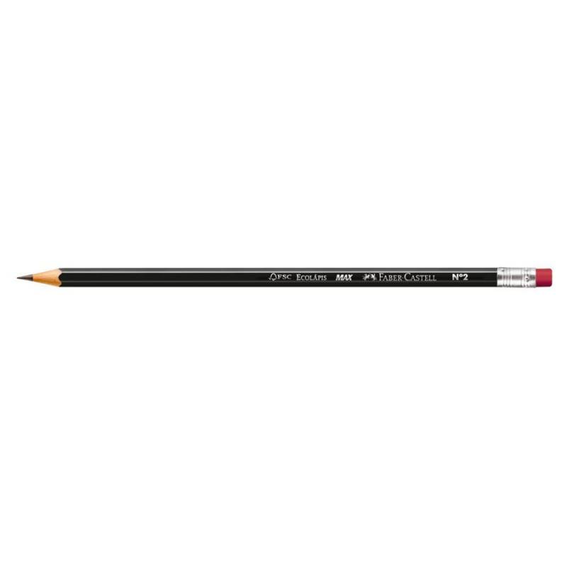 LÁPIS PRETO ECOLÁPIS MAX Nº2 SEXTAVADO C/ BORRACHA - FABER C FABER CASTELL