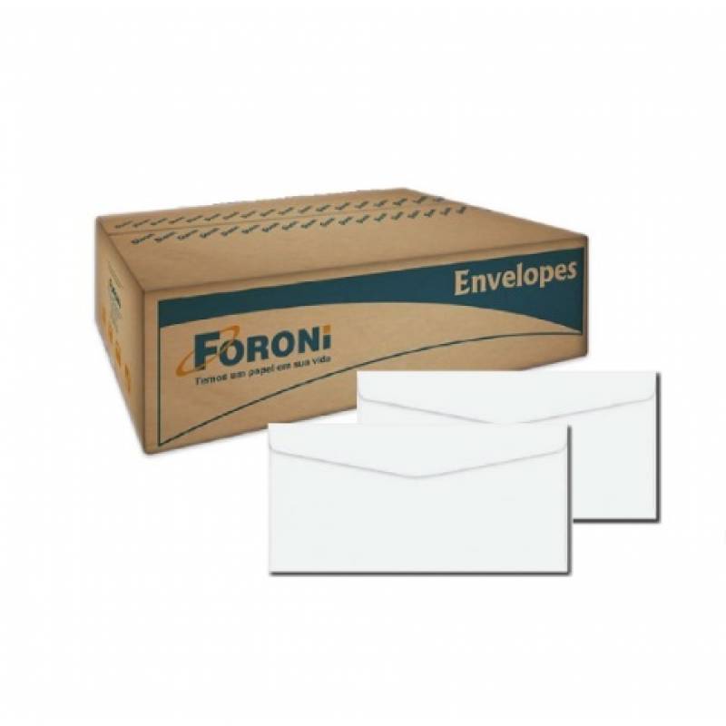 ENVELOPE OFÍCIO BRANCO 114x229mm S/ RPC CX. C/ 1000 Unid. - FORONI FORONI