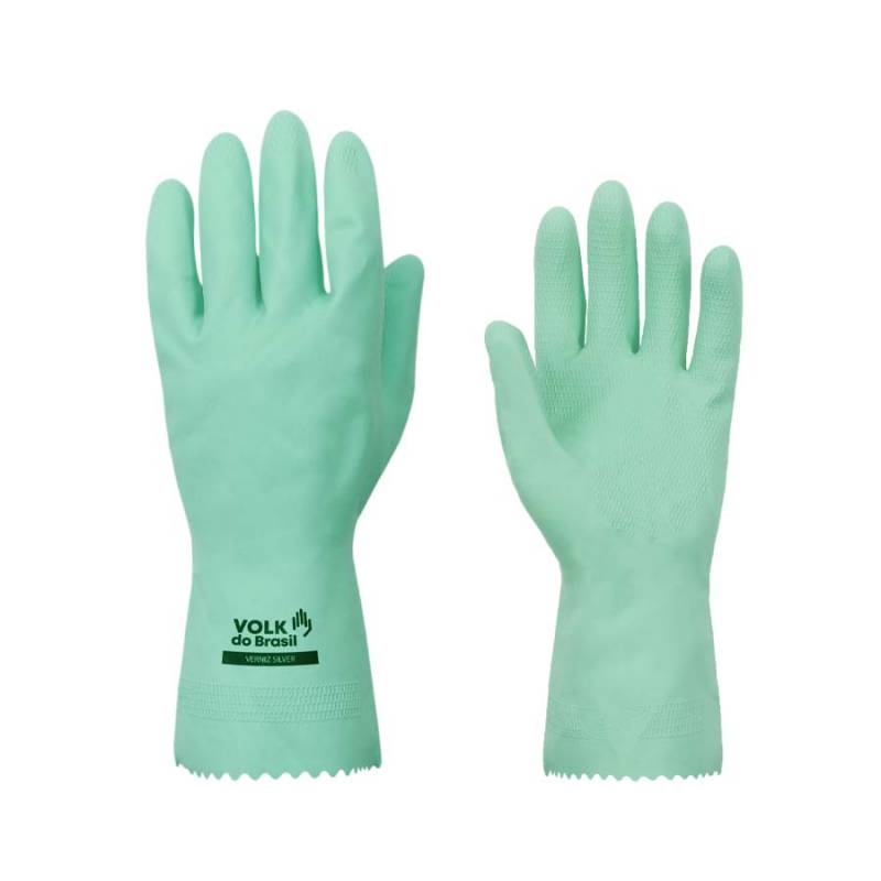 Luva Látex Verniz Silver Verde M Volk do Brasil VOLK DO BRASIL