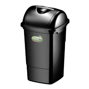 LIXEIRA BASCULANTE 14L PRETO PLASVALE 