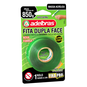 FITA DUPLA FACE MASSA ACRILICA FIXA PRO 19mmx2m - ADELBRAS