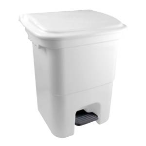 LIXEIRA C/ PEDAL 50L BRANCA PLASVALE 