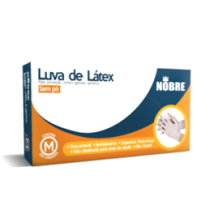 LUVA DE LATEX P/ PROTEÇÃO CONTRA AGENTES QUÍMICOS SEM PÓ 