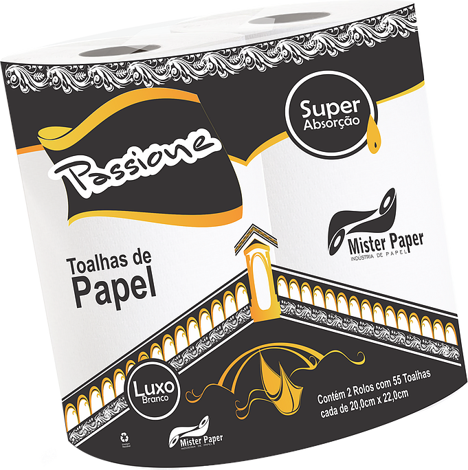 TOALHA DE PAPEL MULTIUSO 20X22cm c/ 2 ROLOS PASSIONE MISTER 