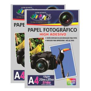 PAPEL FOTOGRÁFICO ADESIVO A4 210x297mm 135g C/ 20Fls. - OFF PAPER