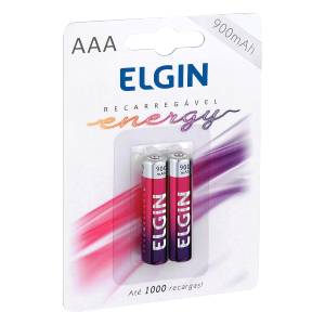 PILHA RECARREGÁVEL AAA 900mAH C/ 2 Unid. - ELGIN