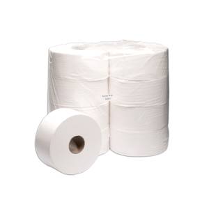 PAPEL HIGIÊNICO ROLÃO FOLHA SIMPLES 9cm x 500m c/ 8 ROLOS BRANCO - QUALILUX